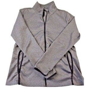 Danskin Now Women's Gray Athletic Jacket Full Zip Pockets Activewear Size M